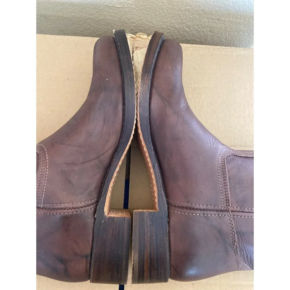 Frye 14L Brown Leather Campus Boots Men's 11 #87290 White Label NWOB Vtg 1980s - Picture 13 of 15